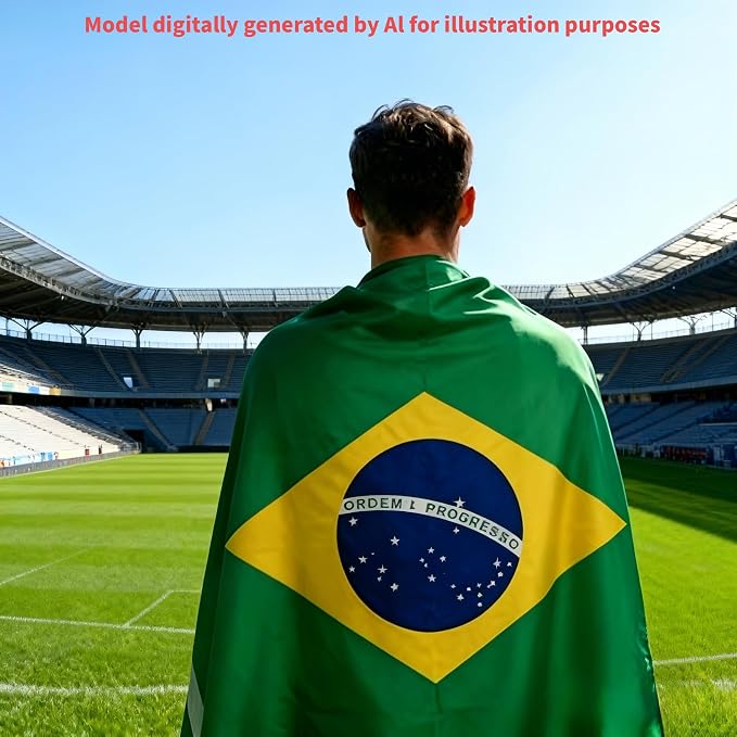 Brazil Flag Cape Cloak Costume, Wearable Brazil Flag Costume, Be Suitable - Image 5