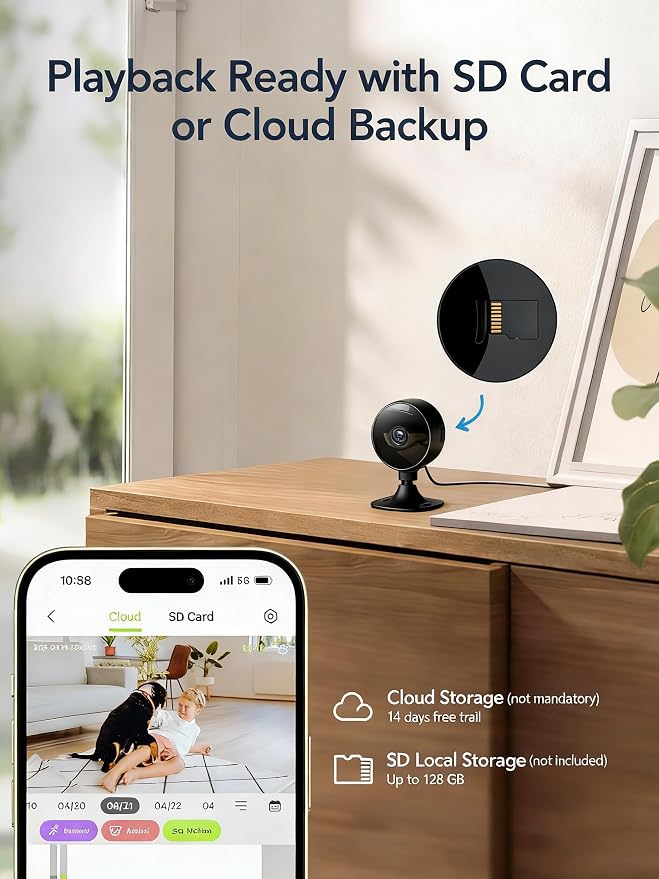 GNCC 2.4GHz Indoor Security Camera, 1080P Home Camera - Image 4