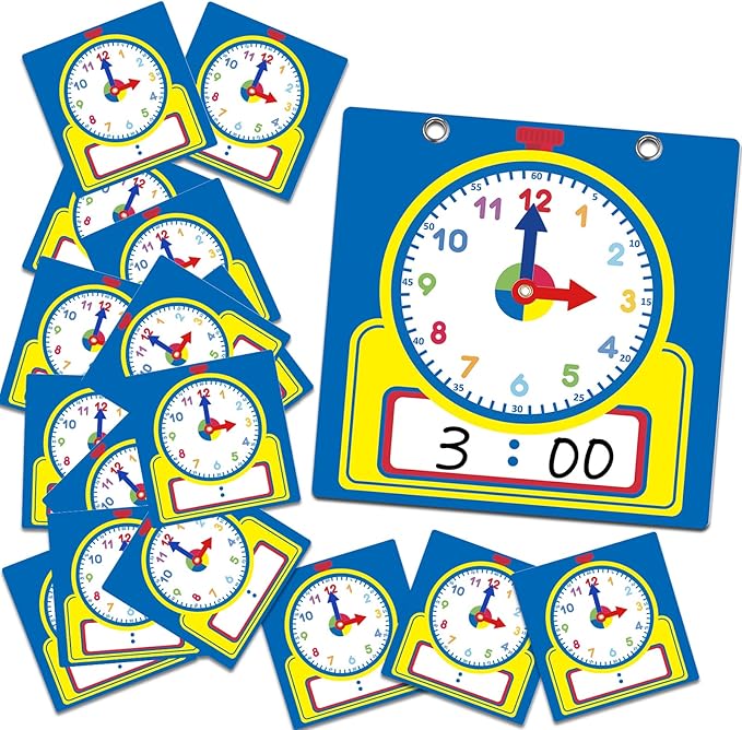 Junkin 25 Pcs Teaching Clock Kit, Learning Clocks by Junkin