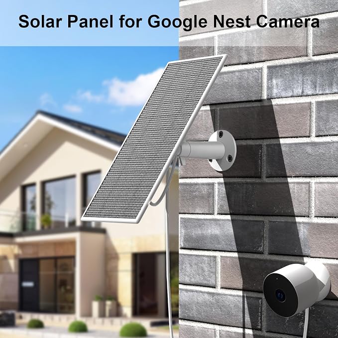 Solar Panel for Google Nest Camera, 5W Solar Power Charger for Nest Camera - Image 2