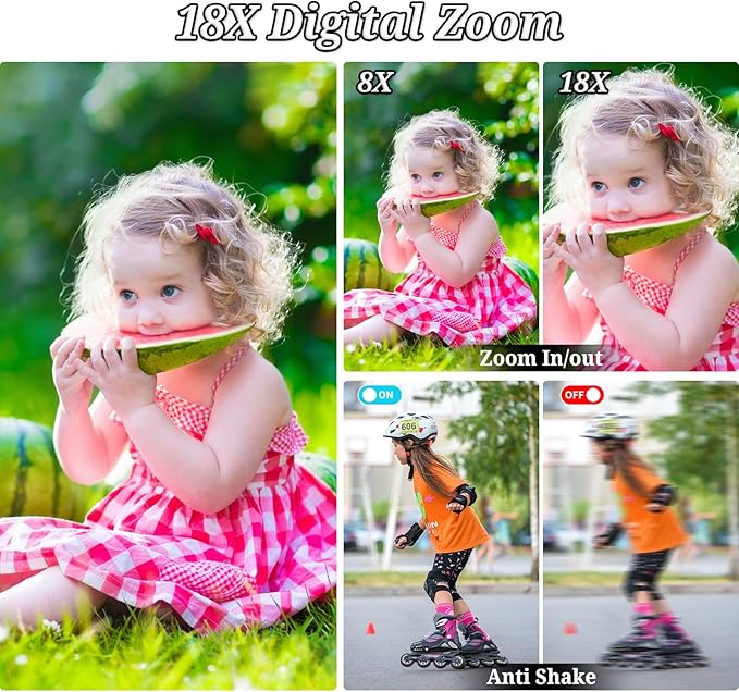 Forc Digital Camera, FHD 4K 64MP Point and Shoot Kids Digital Cameras - Image 3