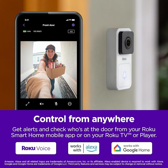 Roku Smart Home Wired Video Doorbell & Chime - Image 3