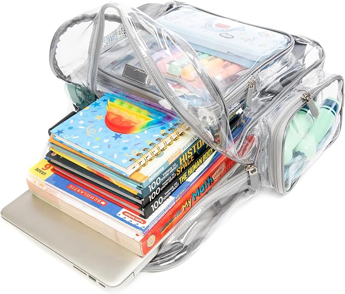 J.CARP Clear Bag Heavy Duty Backpack Durable Transparent See Through Bag - Image 3
