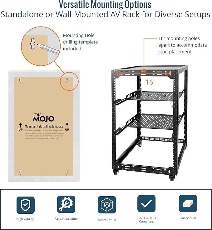 TECMOJO 20U Open Frame Network Rack - Image 5