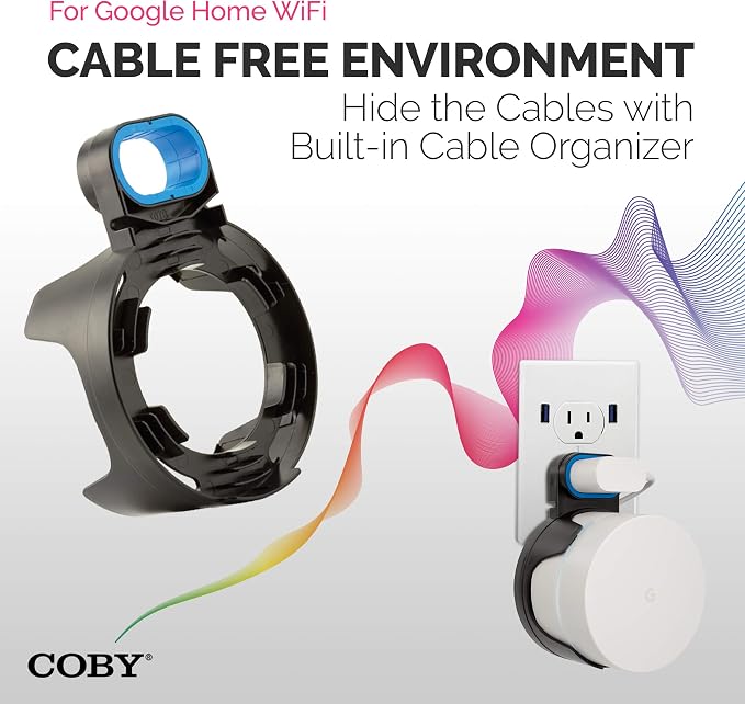 Coby WiFi Wall-Mount Holder, Wall-Outlet Router Mount - Image 4