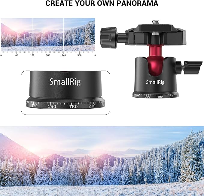 SmallRig Mini Ball Head, Tripod Head Camera 360° Panoramic - Image 8