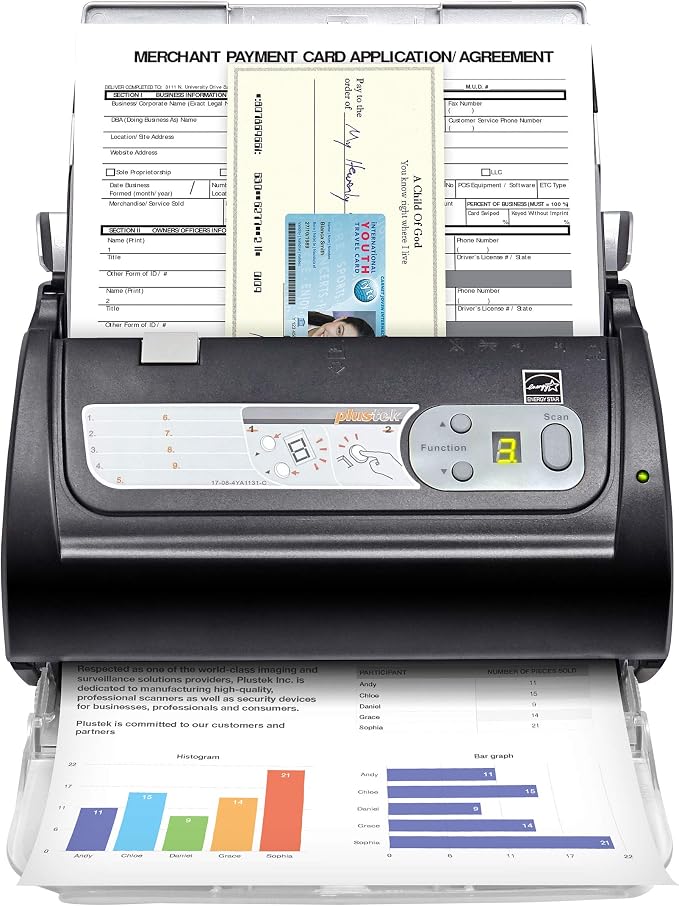 Plustek PS188 High Speed Double-Sided Color Document Scanner, by Plustek