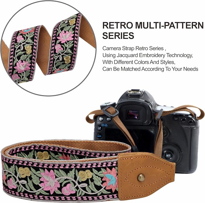 Padwa Lifestyle 2" Wide Classic Crazy Horse Art Cowhide Head Cotton Camera - Image 3