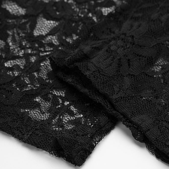 BABEYOND Lace Gloves for Women Long Floral Wedding Gloves for Bride Satin Elbow - Image 6