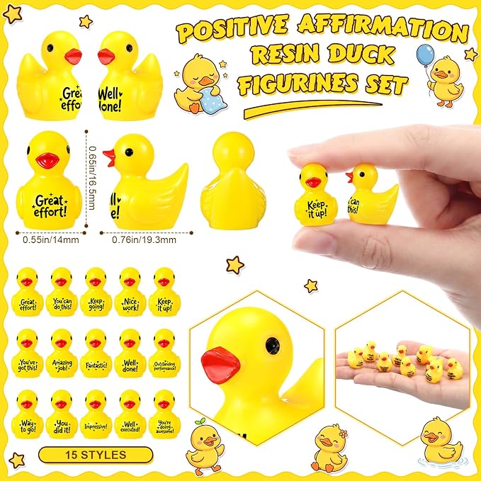 Skylety 24 Pcs Back to School Mini Resin Ducks - Image 2