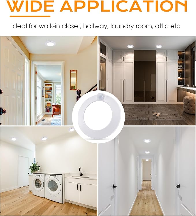 CLOUDY BAY Motion Sensor Ceiling Light Indoor, 120V CRI90 10W 5000K Bright Day - Image 9