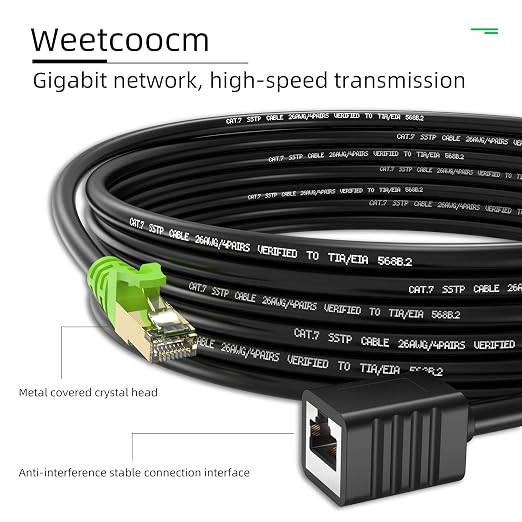 Ethernet Extension Cable 30ft, Network Cat6a Extension Patch Cable RJ45 Cords - Image 2