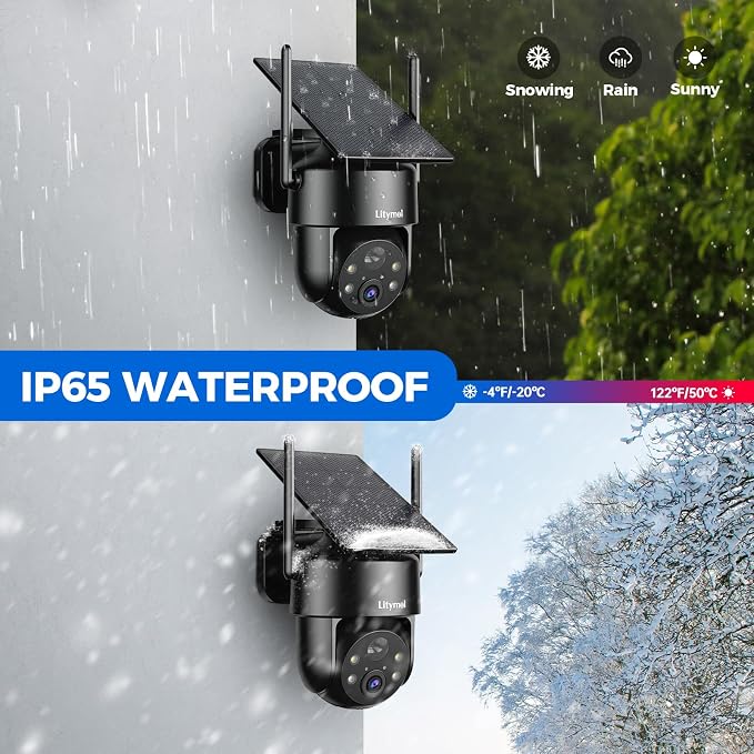 LITYMOL 2K 2.4g WiFi Security Cameras Wireless Outdoor, 360° View Solar Cameras - Image 9