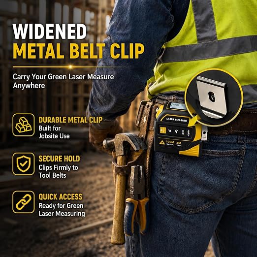 4-in-1 Digital Laser Tape Measure, 16FT Tape, 328FT Distance Meter | 33FT - Image 7