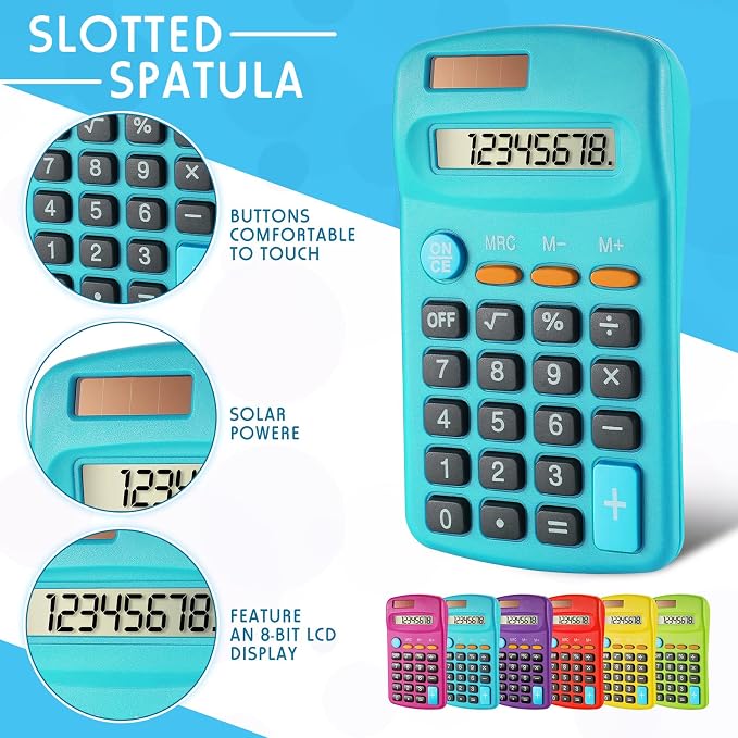 Weewooday 30 Pieces Small Basic Calculator Bulk 8 Digit Solar Battery Dual - Image 3