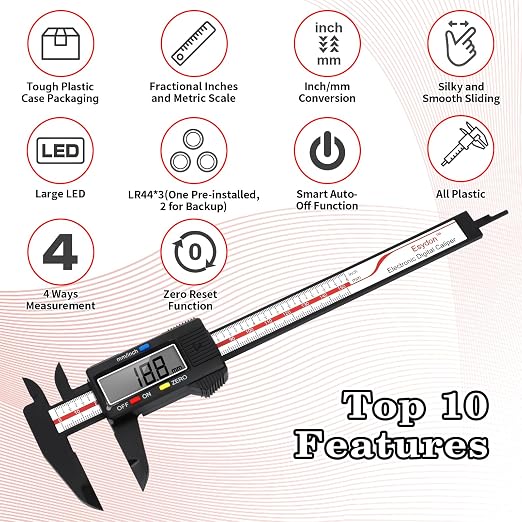 Digital Caliper, Esydon Upgraded Calipers 6 inch, Measuring Tool, Electronic - Image 2