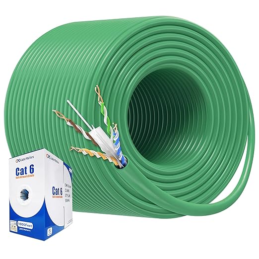 Cable Matters 10Gbps in-Wall Rated 23AWG Bare Copper Cat 6 Cable - 1000ft by CableMatters