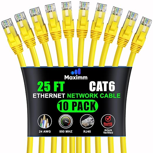 Maximm Cat 6 Ethernet Cable 25 ft by MaximmCable