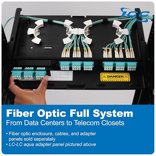 ICC SC-SC Fiber Optic Adapter Panel, LGX Compatible, 12 Fibers, Push Fasteners - Image 8
