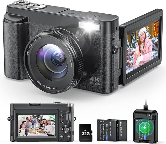 4K Digital Camera for Beginners & Teens, Autofocus 48MP Vlogging Camera for by Zostuic