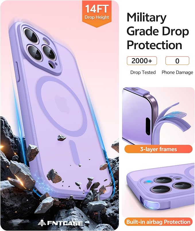 FNTCASE for iPhone 14 Pro Case: Translucent Matte Cases - Image 5