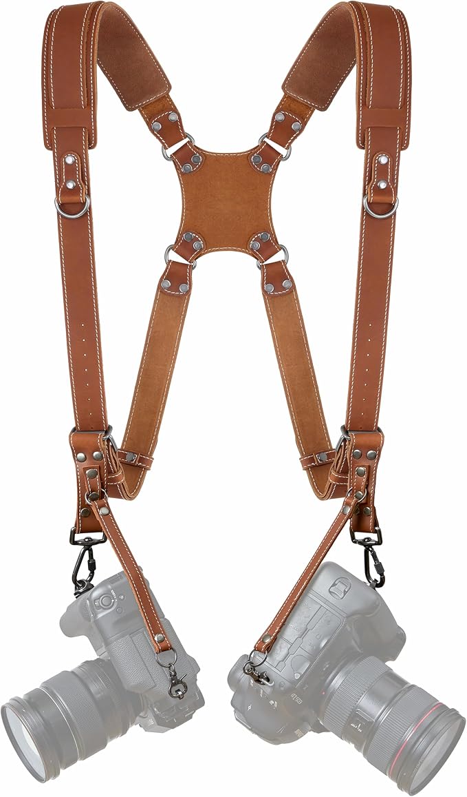 Padwa Lifestyle Tan Dual Camera Harness Strap by PadwaLifestyleCameraStrap