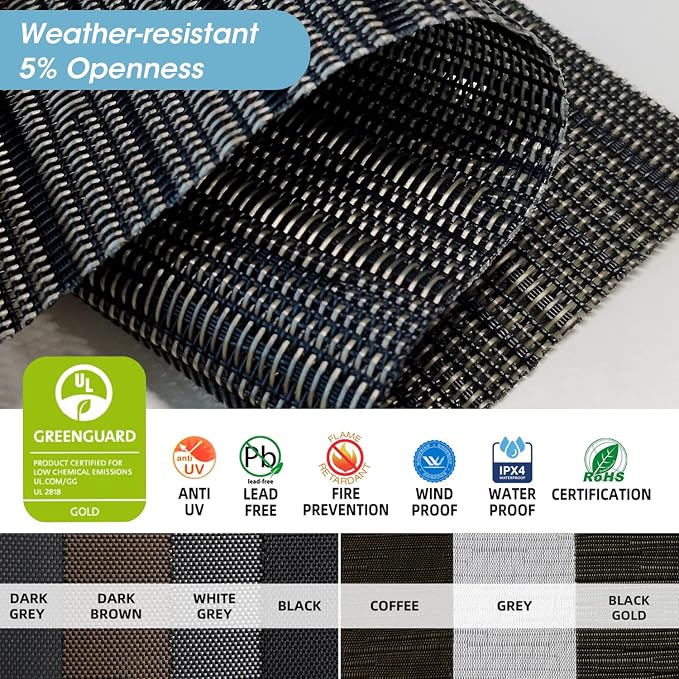SmartWings Motorized Outdoor Patio Shades Roll Up Blinds - Image 4