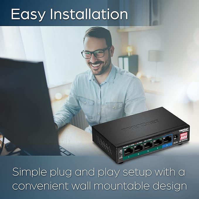 TRENDnet 5-Port Gigabit PoE+ Switch, NDAA + TAA Compliant, Camera DIP Switch - Image 7