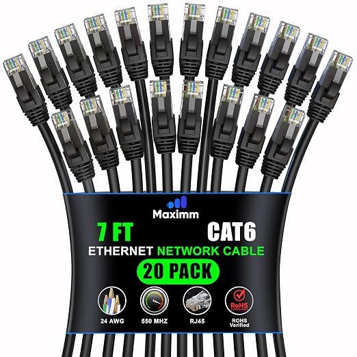 Maximm Cat 6 Ethernet Cable 7 ft by MaximmCable