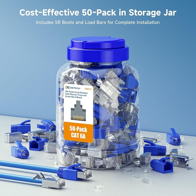 Cable Matters 50-Pack Cat6A RJ45 Shielded Modular Plugs - Image 7