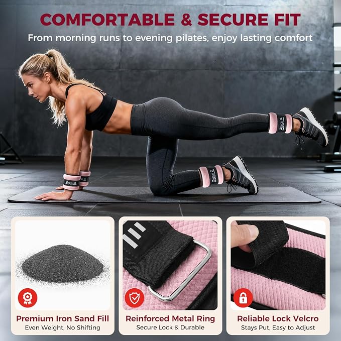 BAGAIL Ankle Wrist Weights for Women & Men, One Pair of 1/2/4/6/8/10 LBS - Image 2