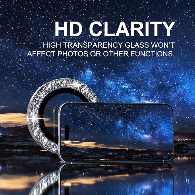 Choiche Compatible for iPhone 15 /iPhone 15 Plus Camera Lens Protector Bling - Image 5