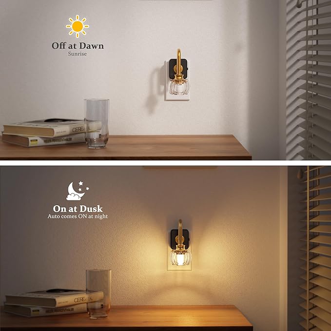 JandCase Night Light, Night Lights Plug into Wall, Glass LED Nightlight - Image 2