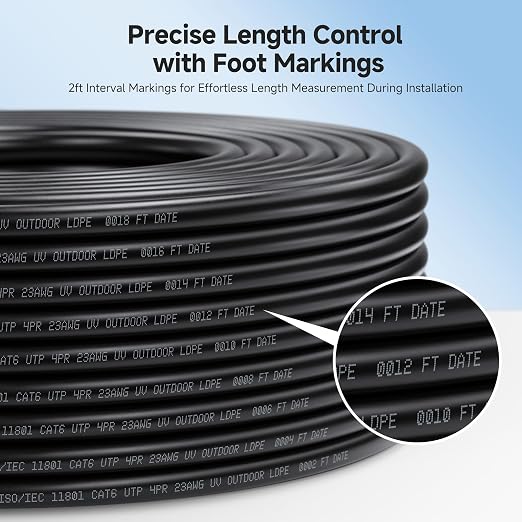 Cable Matters 10Gbps UV Resistant 23AWG Outdoor Cat6 Ethernet Cable – 500ft - Image 5