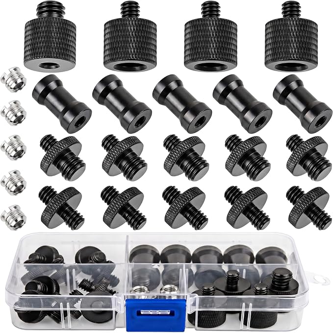 24 Pcs Camera Tripod Adapter, 1/4 to 3/8 Threaded Converter Camera Screw Mount by ChromLives