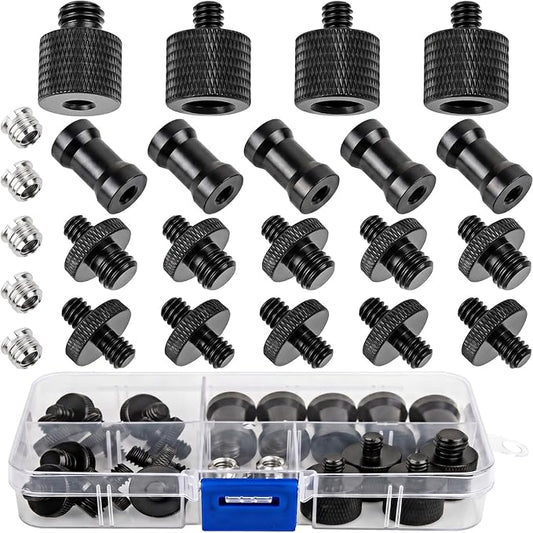 24 Pcs Camera Tripod Adapter, 1/4 to 3/8 Threaded Converter Camera Screw Mount by ChromLives