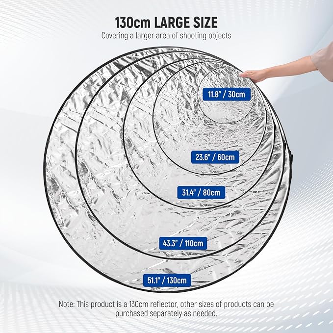 NEEWER 51 Inch/130 Centimeter Light Reflector Diffuser 5 in 1 Collapsible Multi - Image 6