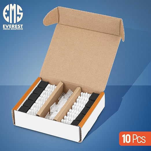 Everest 90° Angled RJ45 Cat6A Keystone Jacks 10-Pack in Black - Image 2