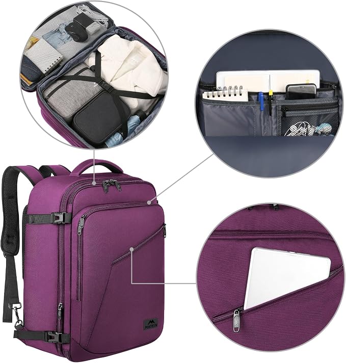 MATEIN Travel Backpack for Women, Expandable Flight Approved Carry on Backpack - Image 8
