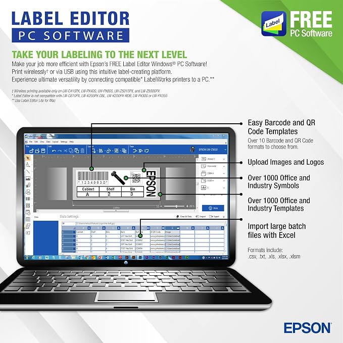 LABELWORKS Epson LW-PX700PCD Industrial Label Maker Kit - Image 4