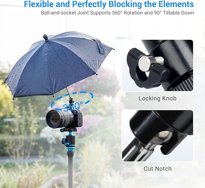 DSLR Mirrorless Camera Hot Shoe Umbrella Rain Cover Protector Sunshade - Image 3