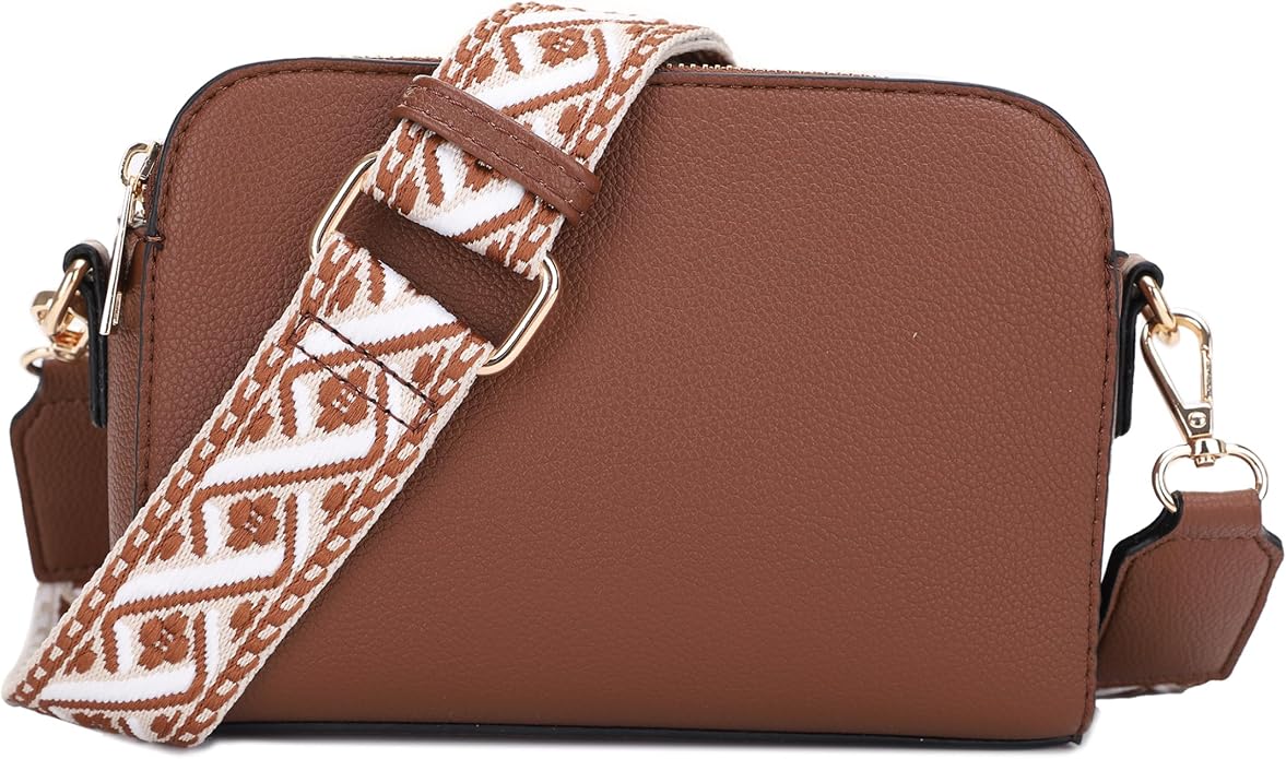 EVVE Crossbody Bags for Women Trendy Triple Zip Small Crossbody Camera Bag Purse by EVVE