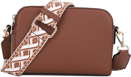 EVVE Crossbody Bags for Women Trendy Triple Zip Small Crossbody Camera Bag Purse by EVVE