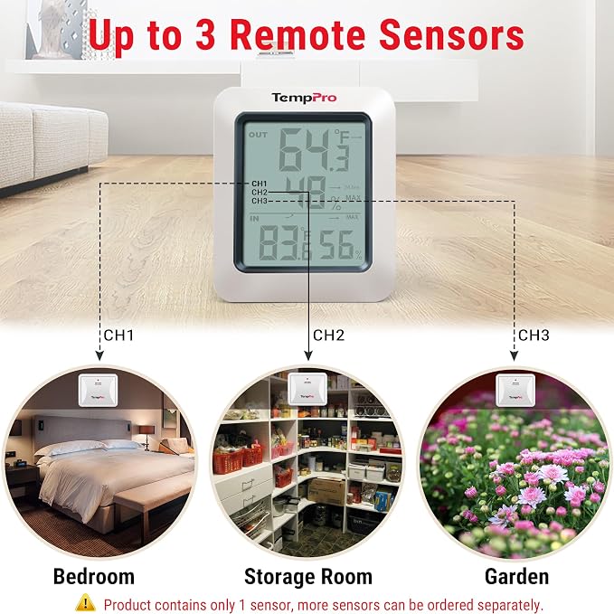 TempPro TP60 Wireless Indoor Outdoor Thermometer Hygrometer - Image 4