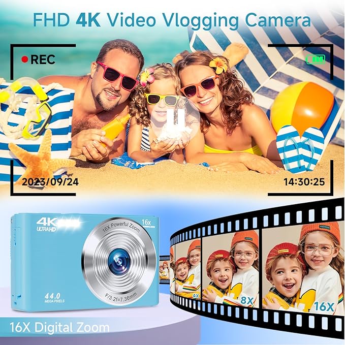 SMARTKLIK Digital Camera for Teens, FHD 4K 44MP - Image 2