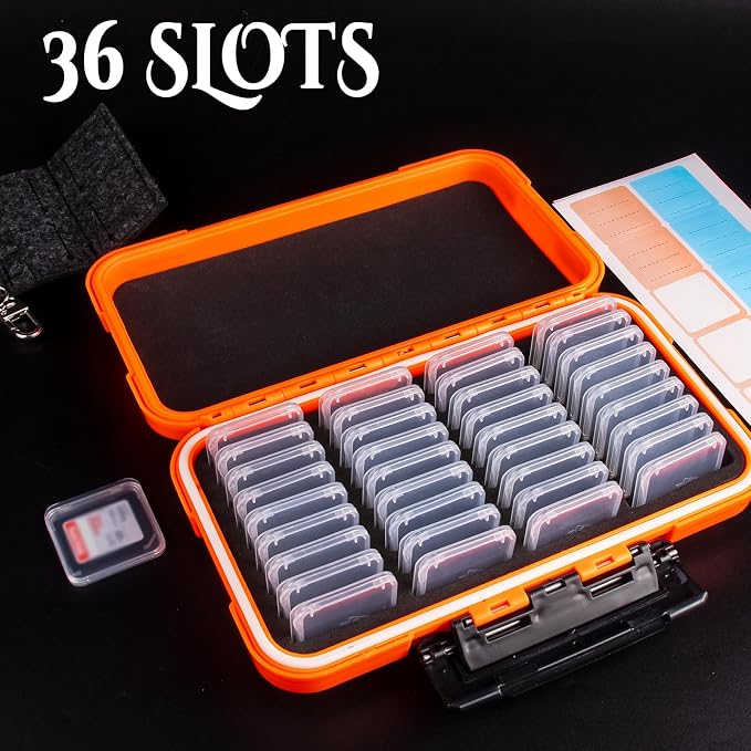 36 Slots Memory Card Case Orange - Image 6