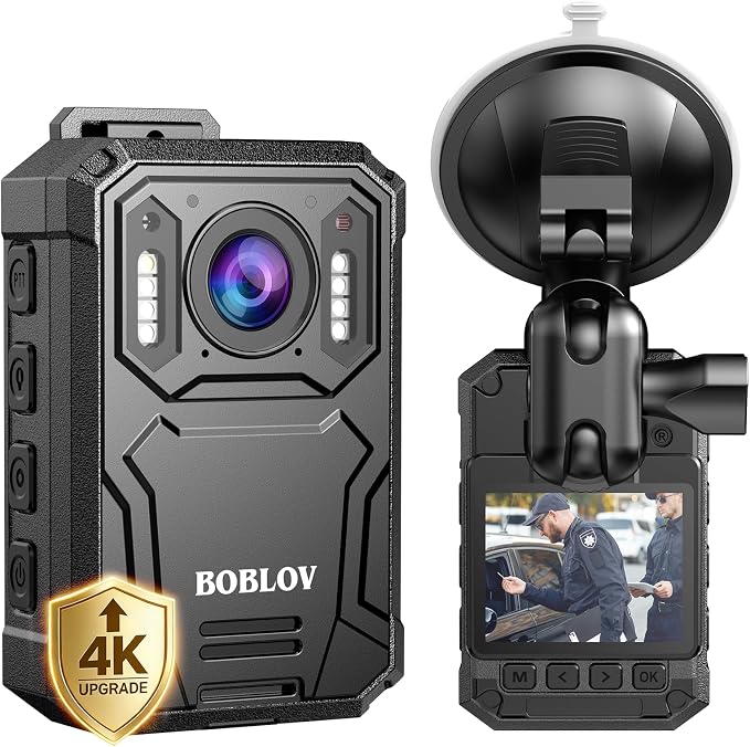 BOBLOV KJ23Pro 4K Body Camera, 128GB Body Camera by BOBLOV