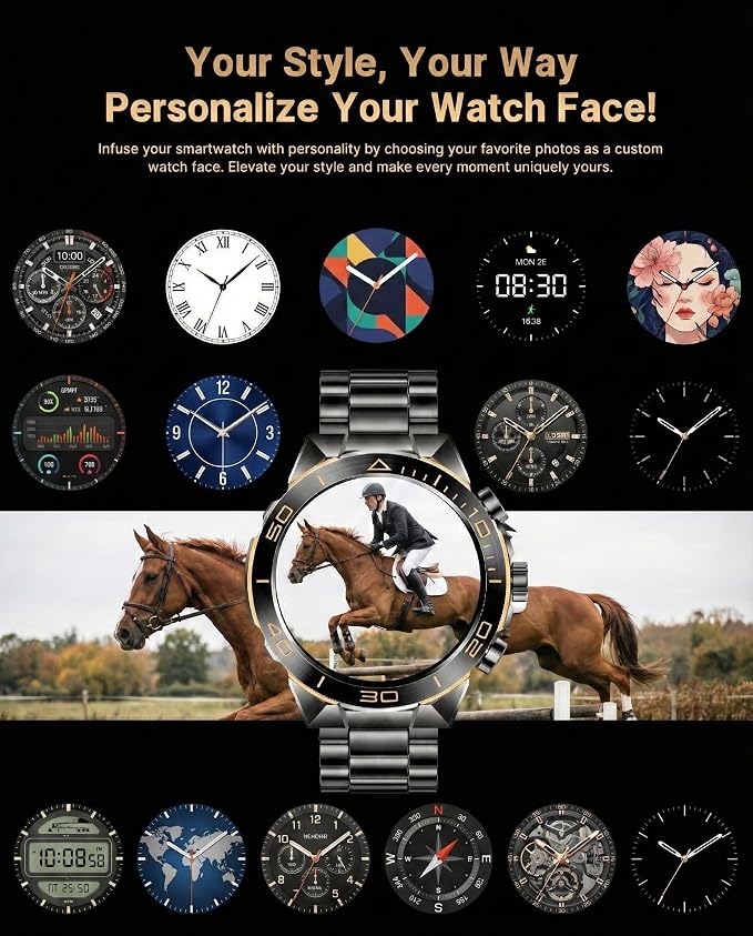 SOUYIE Men's Smart Watch with Bluetooth Call, 1.43" AMOLED Round Dial, Luxury - Image 8