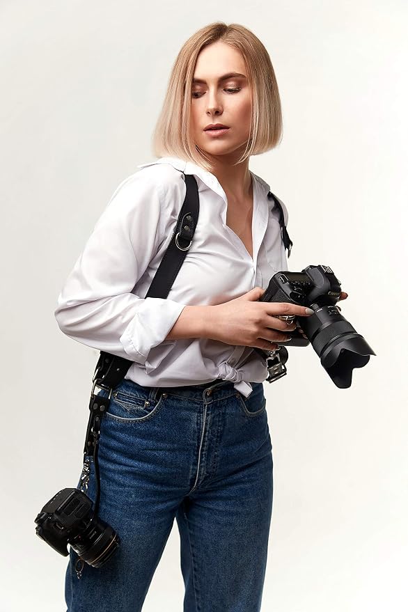 C Coiro Dual Camera Harness Shoulder Leather Camera Strap - Image 7