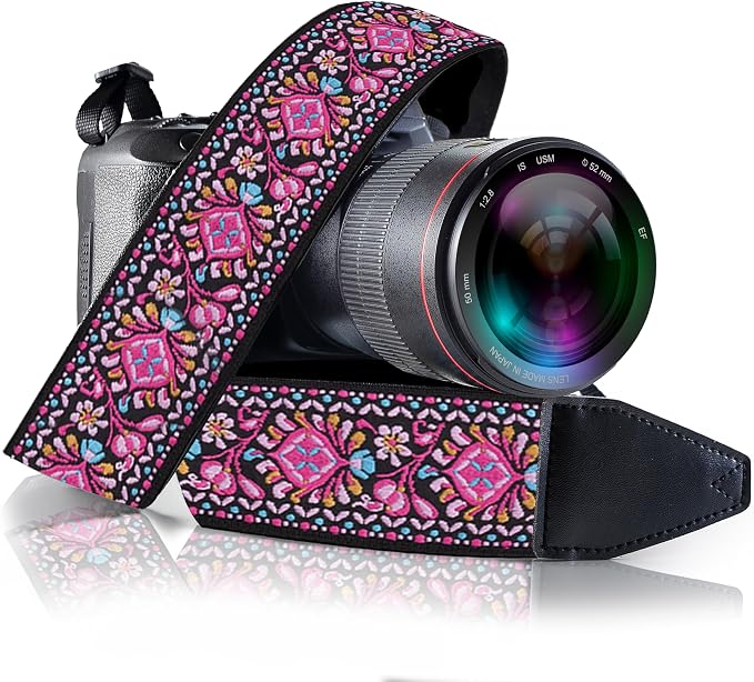 Art Tribute Camera Strap, Vintage Embroidered Neck Shoulder & Crossbody Camera by ArtTribute